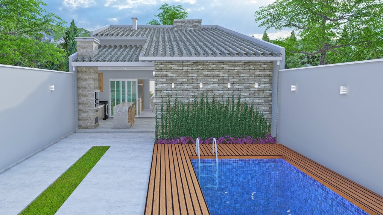 CASA PEQUENA SIMPLES ─ NOS FUNDOS DO TERRENO │2 QUARTO │76M²│TERRENO 8X20