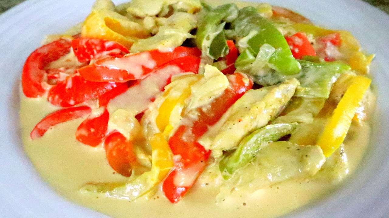 FAJITAS DE POLO A LA CREMA CON PIMIENTO MORRON | #iriscocinablog