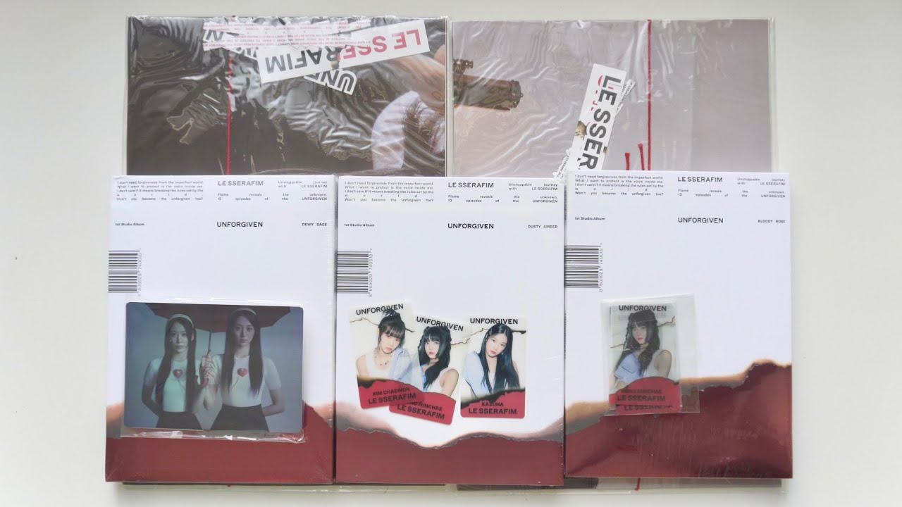 ⤷ unboxing le sserafim 1st studio ulbum unforgiven (weverse and regular versions) ·˚➳♡ ⋆｡˚