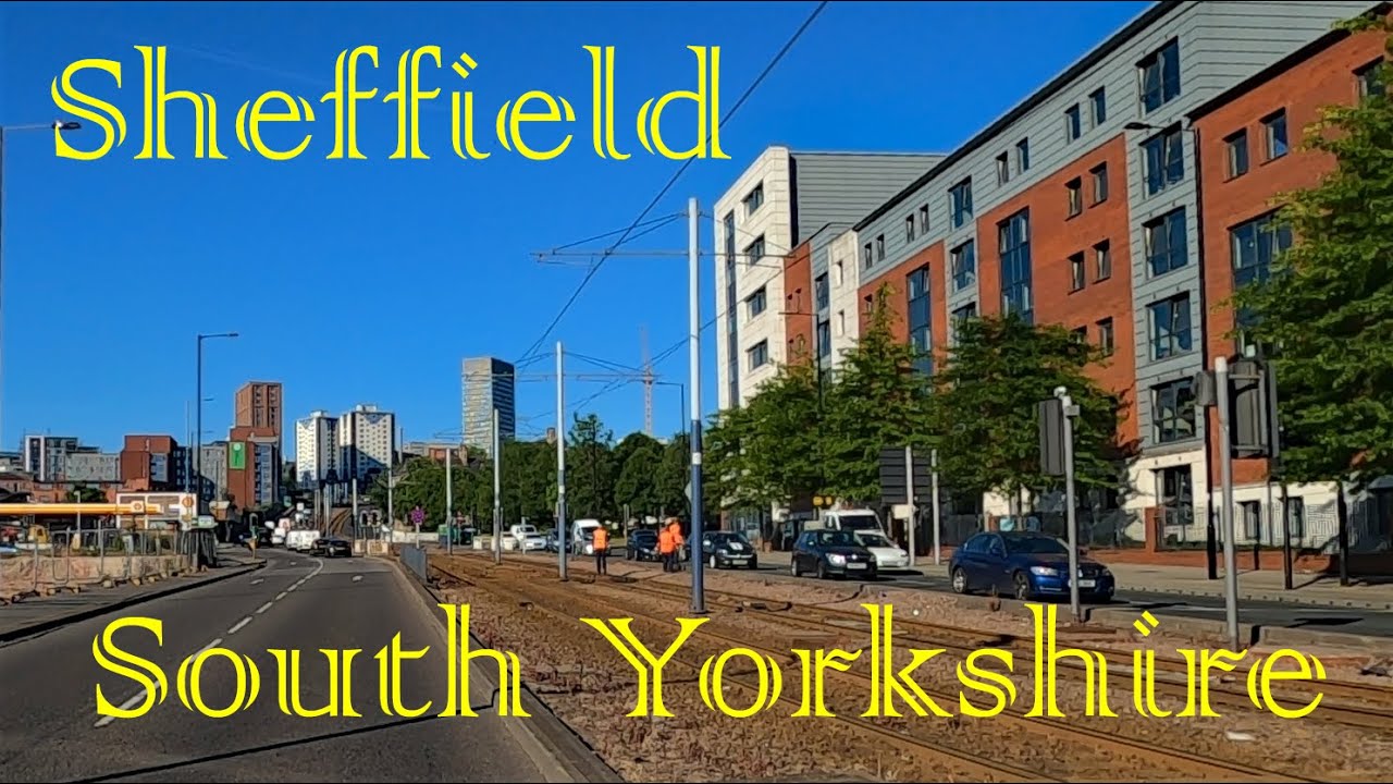Morning Drive to Sheffield Centre, South Yorkshire in June 2020 in 4K