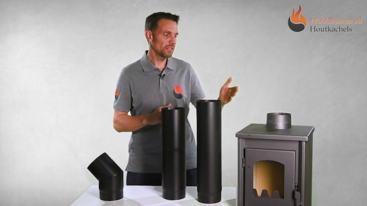 Afwaterend monteren bij rookkanaal voor houtkachels - Woodburner