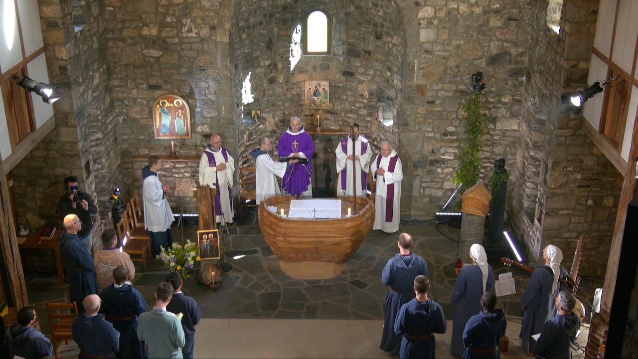 Messe télévisée à Lavaux-Sainte-Anne à la Fraternité de Tibériade le  8 mars 2026