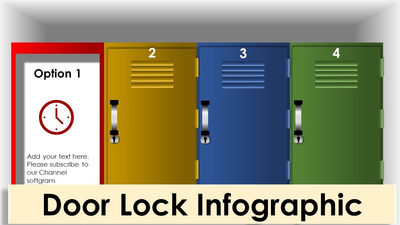 21. How to Create animated Door Locker Infographic Powerpoint تعلم تصميم باب دولاب متحرك بوربوينت