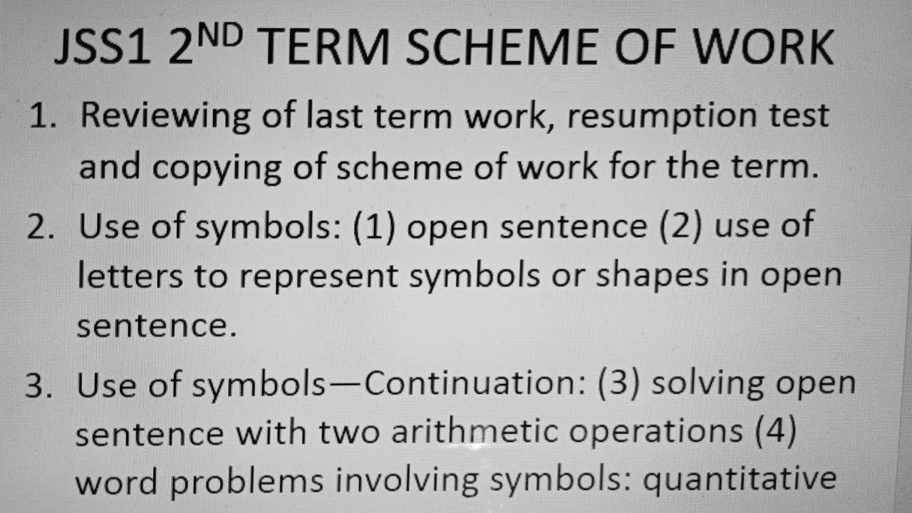 JSS1 SECOND TERM MATHEMATICS.