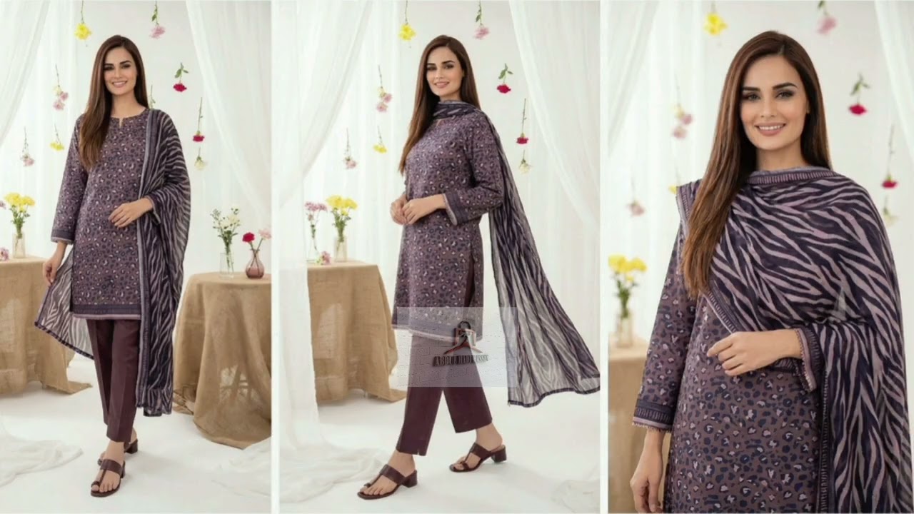 Salina digital printed lawn and digital printed chiffon dupatta | Summer 2026 | Abdul Hadi Hassan