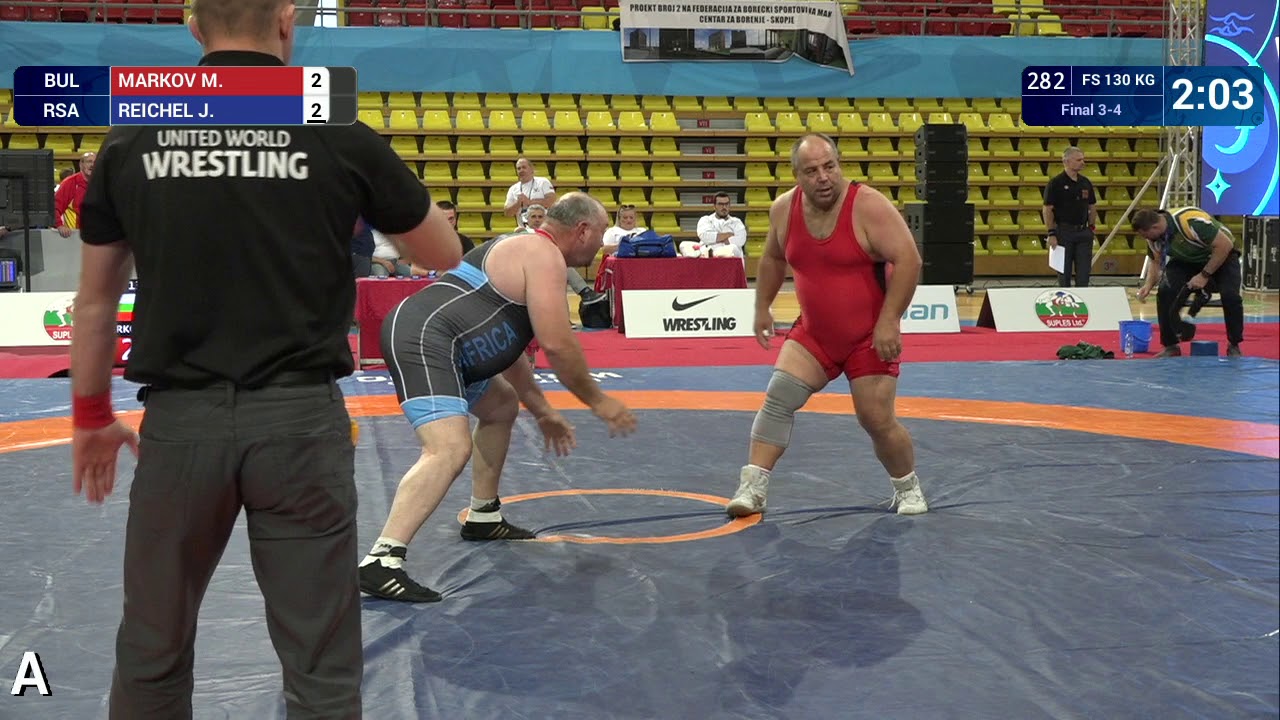 BRONZE FS - 130 kg: M. MARKOV (BUL) v. J. REICHEL (RSA)