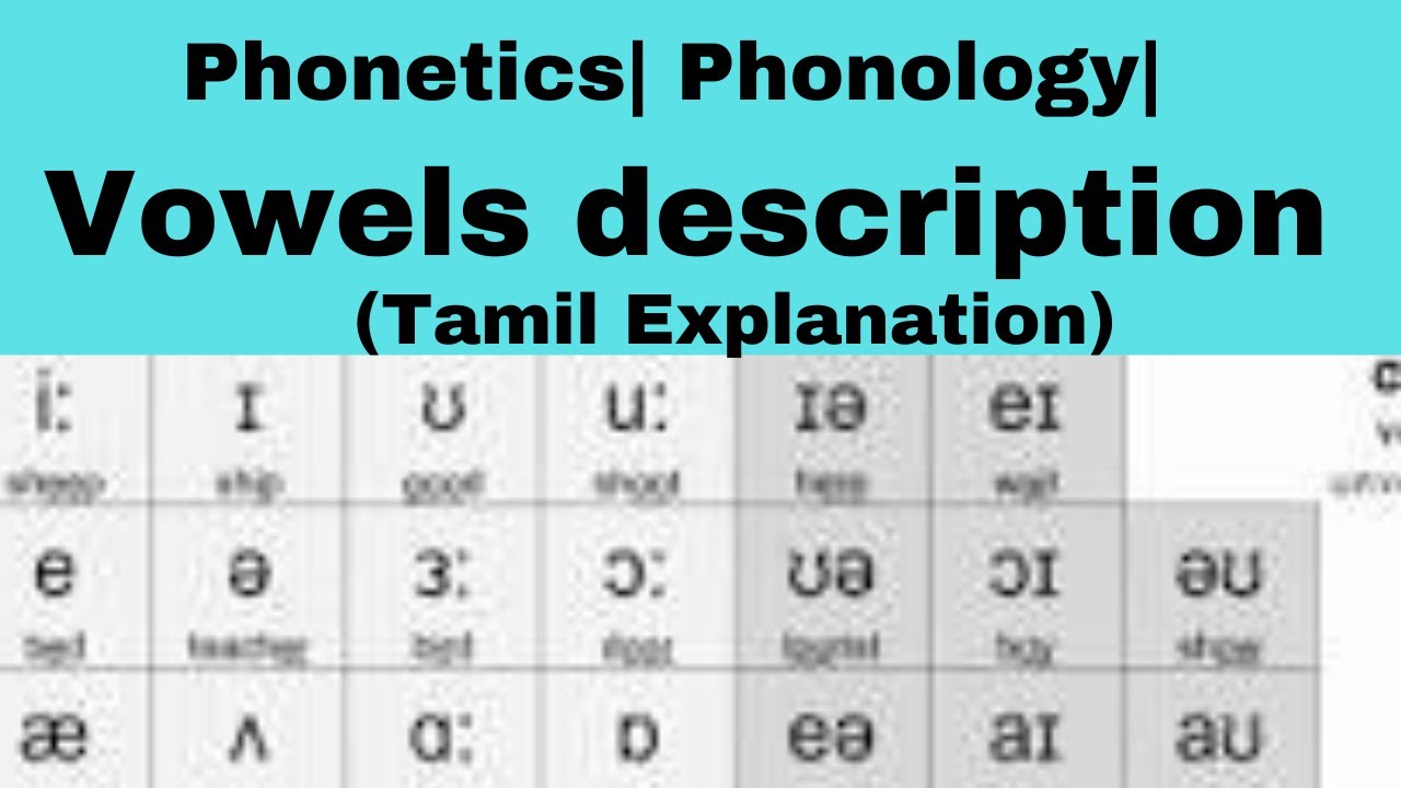 Vowels Description -Phonetics, Vowels in Tamil.
