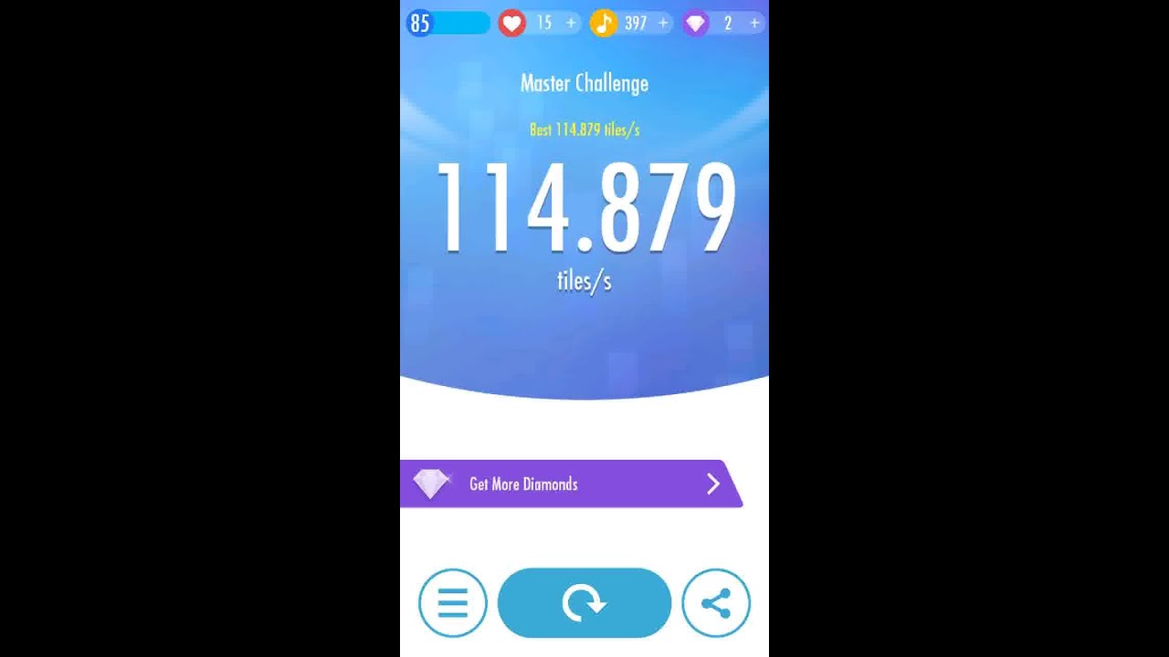 PIANO TILES 2 OVER 100 TPS ON MASTER CHALLENGE!