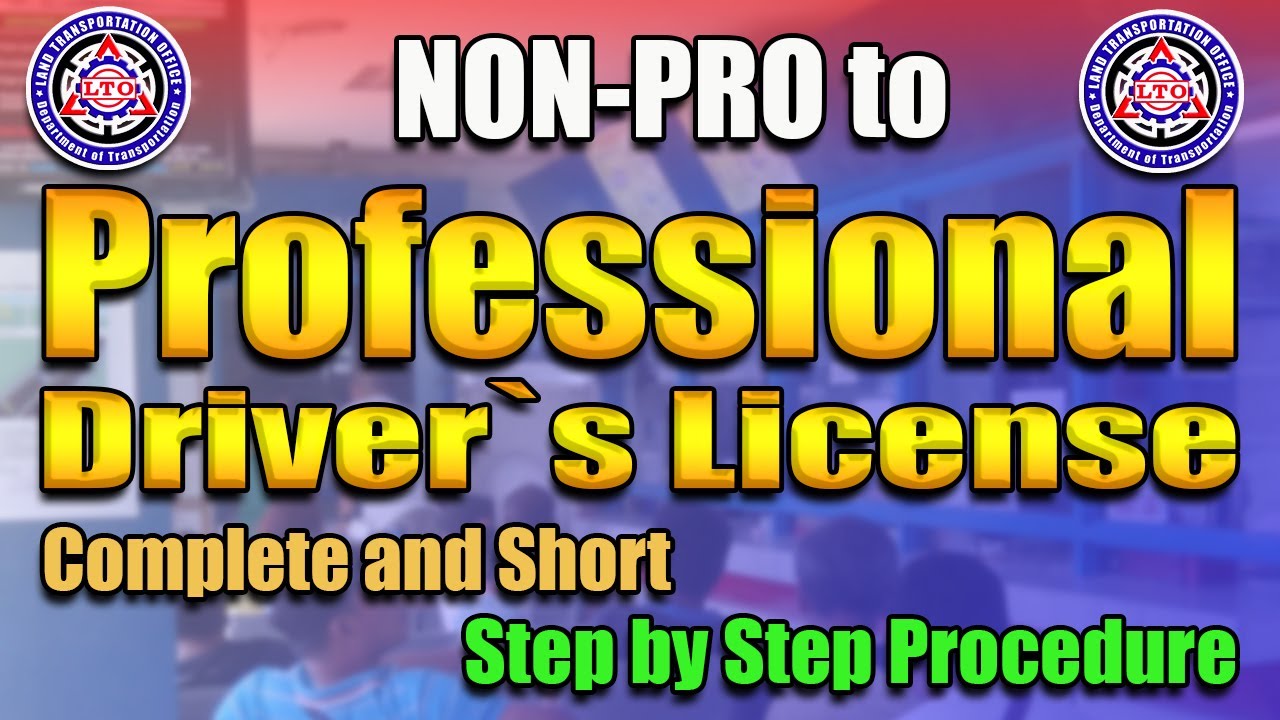 Paano Kumuha ng Professional Driver's License  Non Professional to Professional Driver's License