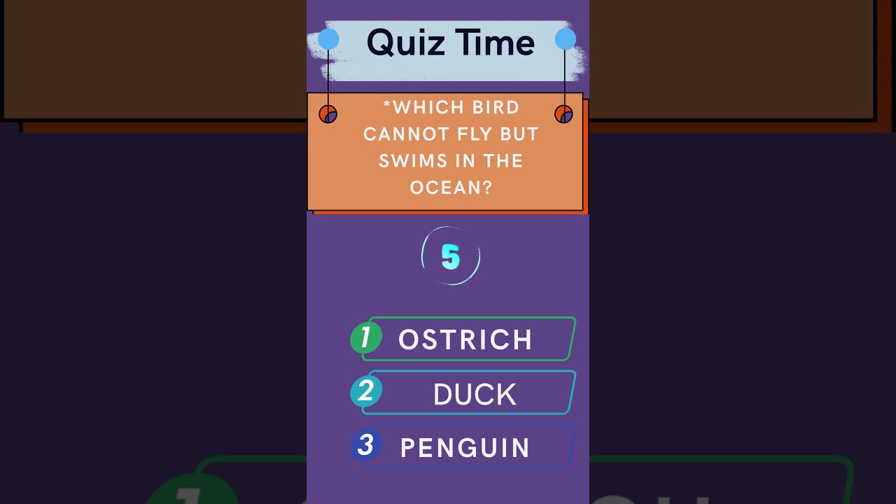 Which bird can't fly but swims in ocean ❓❓❓ #quizhub #triviatricks #generalquiz #triviatime