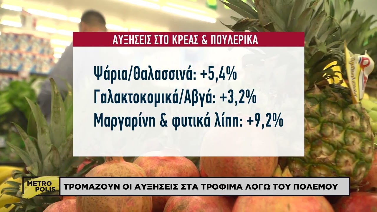 Τρομάζουν οι αυξήσεις στα τρόφιμα λόγω πολέμου