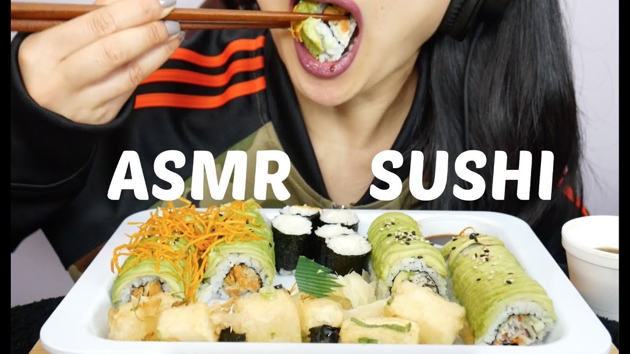 ASMR Vegetarian SUSHI (EATING SOUNDS) NO TALKING | SAS-ASMR