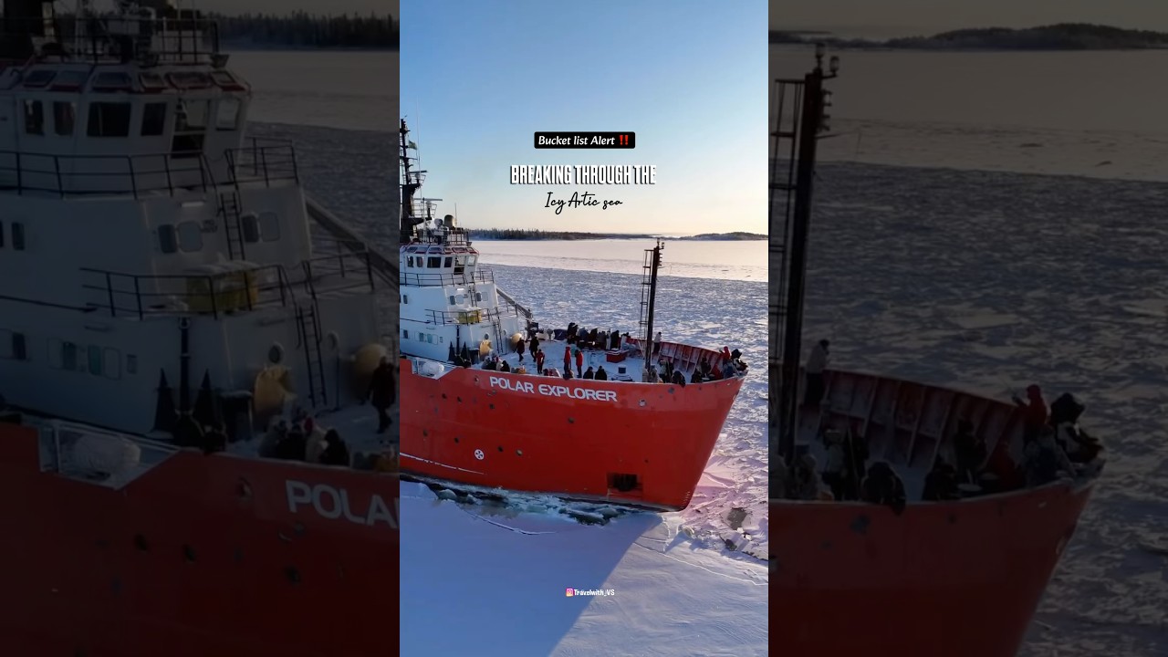 Breaking through the Artic sea. Bucket list ✅#tamil #love #travel #sea #sweden #finland #icebreaker