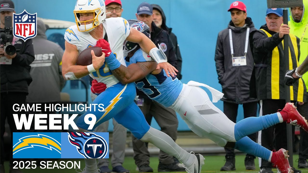 Los Angeles Chargers vs. Tennessee Titans Game Highlights | NFL 2025 Season Week 9