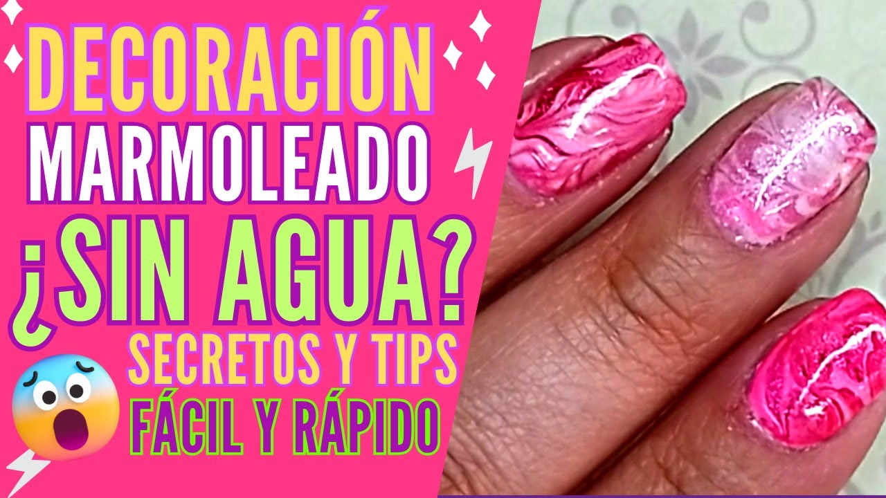 🌟Técnica de MARMOLEADO en uñas con ESMALTE TRADICIONAL 💅🏻 FÁCIL, RÁPIDO Y BONITO🥰-WATER MARBLE💧