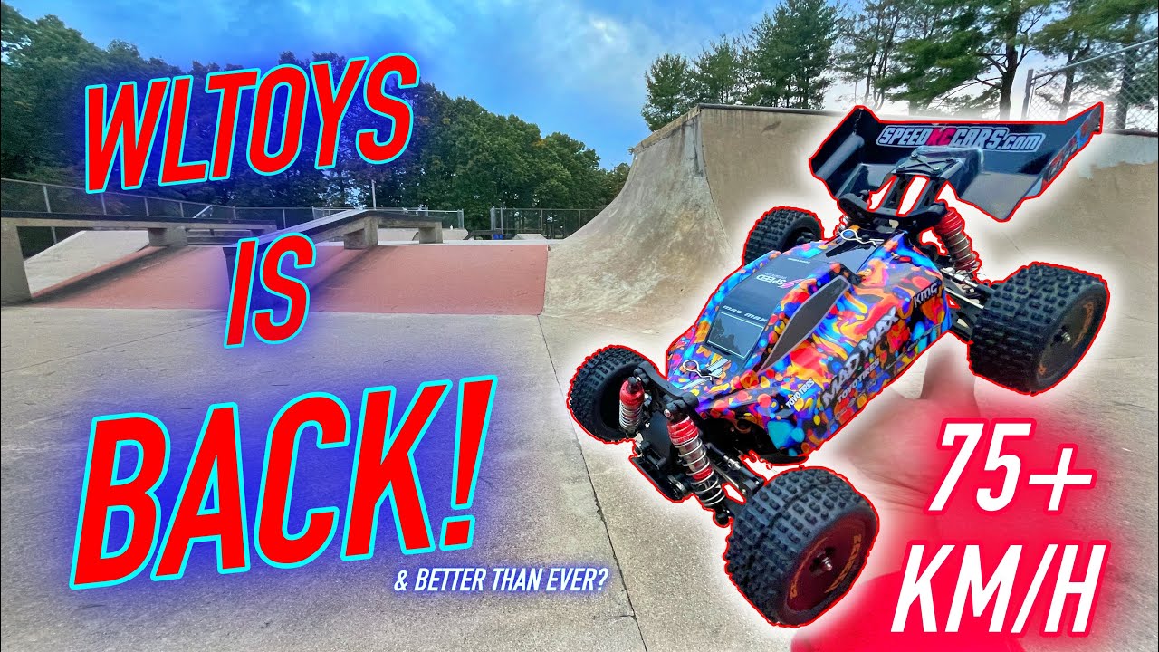 WLToys 184016 Mad Max 1/18 Brushless Buggy 2S & 3S Speed Test / Skatepark Bash Review
