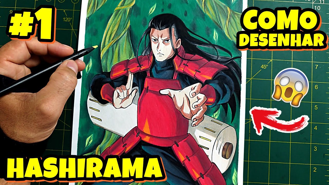 🔥 OS HOKAGES! Como desenhar o HASHIRAMA SENJU PRIMEIRO HOKAGE Naruto #1
