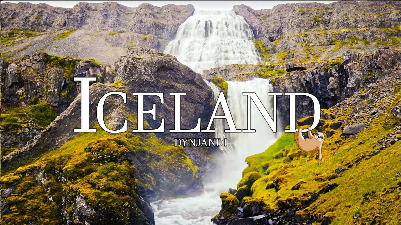 Dynjandi Waterfall Sounds  4k - 6 Hours Relaxing White Noise from Iceland for Sleep, Study & Calm