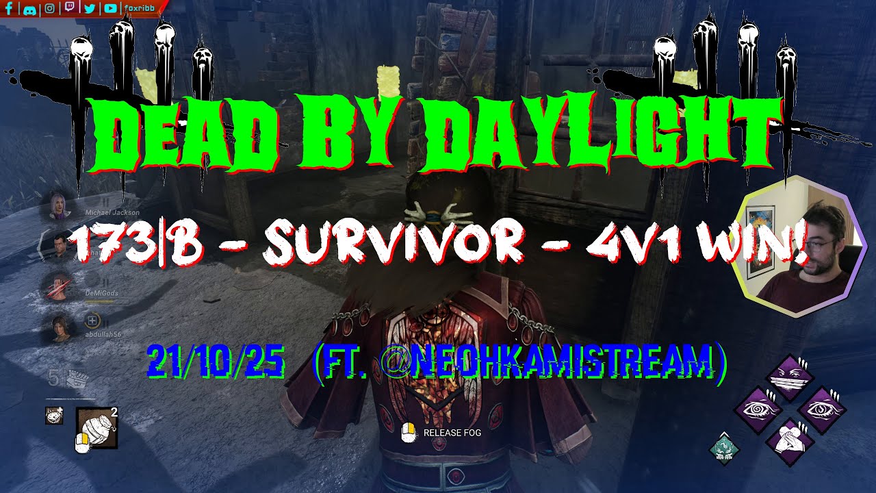 Dead By Daylight - 173|B [4K] - Survivor - 4V1 Win! - 21/10/25 (ft. @NeohkamiSTREAM)