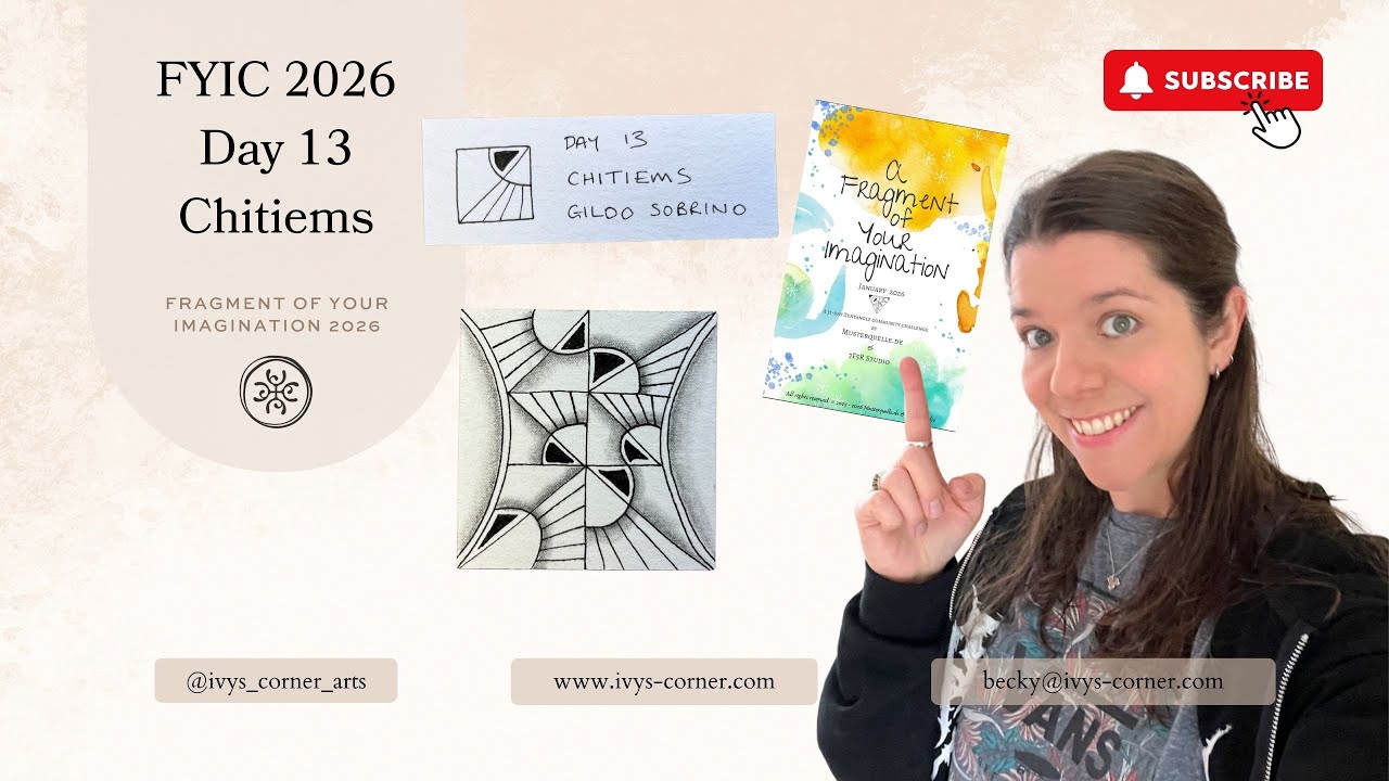 FYIC 2026 День 13 | Фрагмент квадрата Chitiems | Практика зентангла