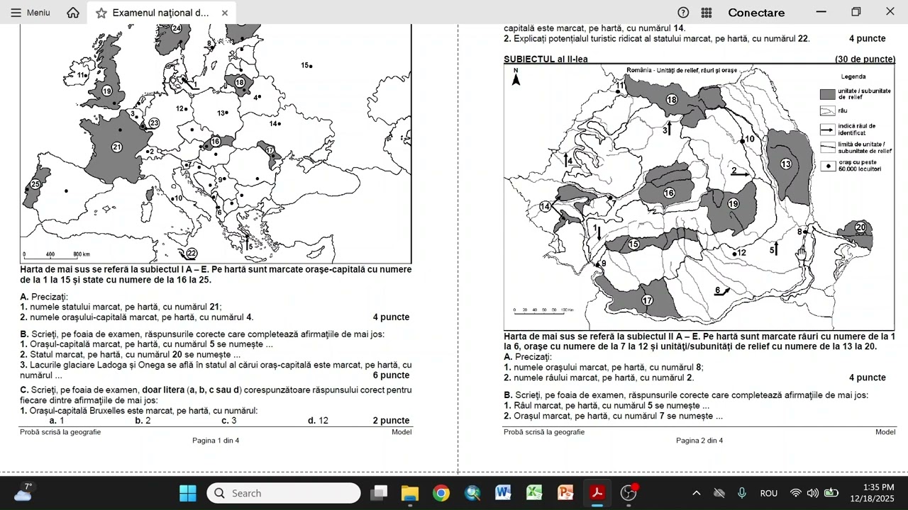 BAC Geografie 2026- Rezolvăm un model oficial de subiect