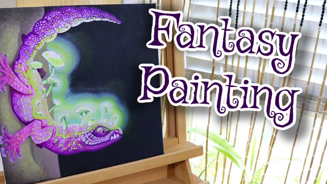 FANTASY Creature OIL PAINTING Mushroom Dragon || Oil Painting Time Lapse