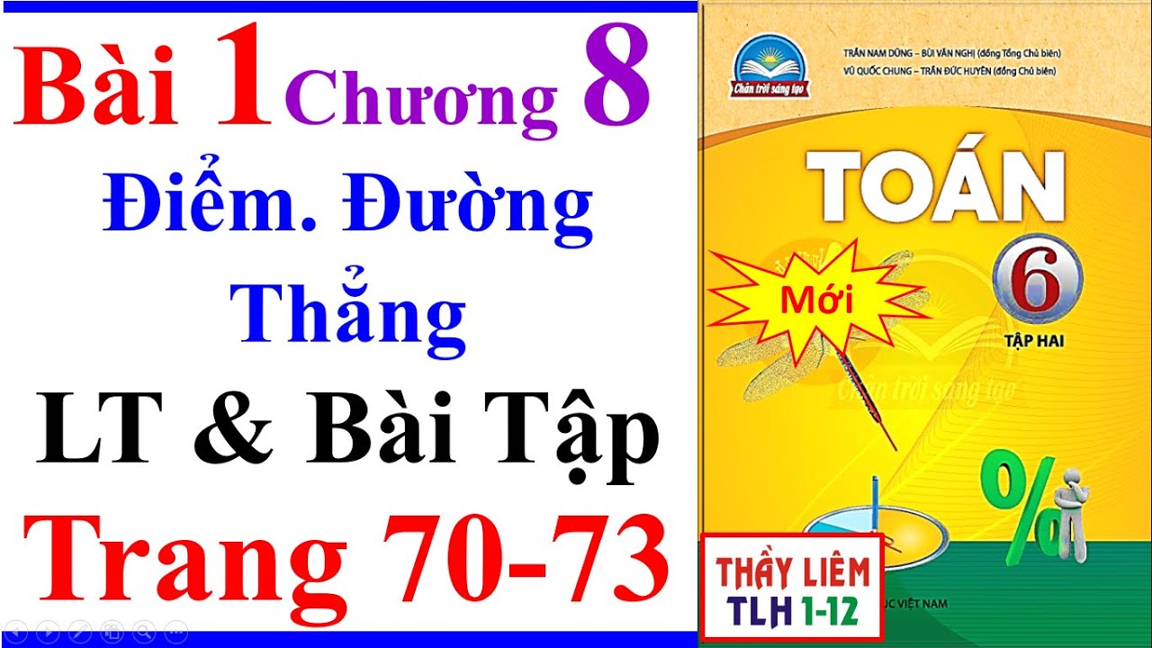 Toán Lớp 6 Bài 1 Chương 8 | Điểm Đường Thẳng | Trang 70 – 73 | Chân Trời Sáng Tạo | Bài Tập | Mới