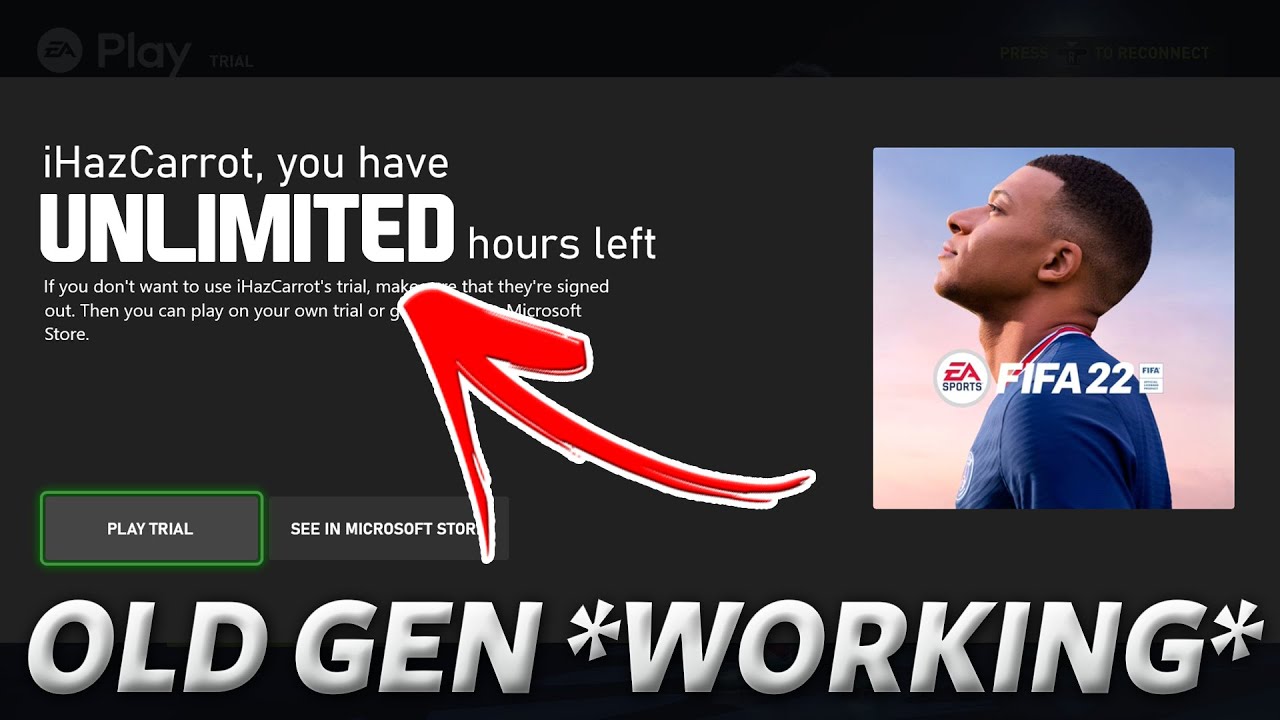 UNLIMITED EA ACCESS GLITCH *WORKING OLD GEN* (FIFA 22 -  EA ACCESS GLITCH XBOX ONE)