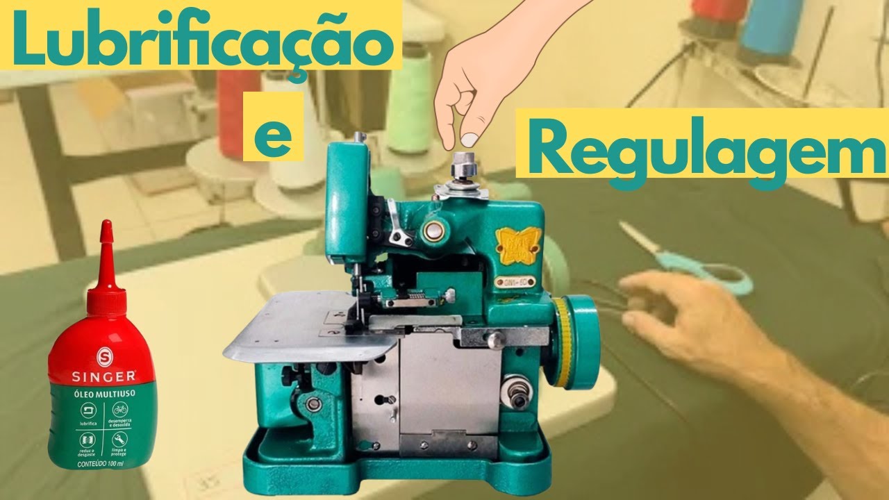 Colocando óleo e regulando o ponto Overlock chinesinha GN1