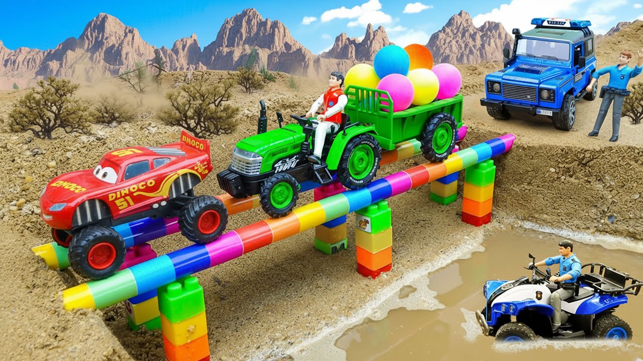 DIY Mini Truck Builds a Large Brick Overpass Above a Railway | Miniature Science Project
