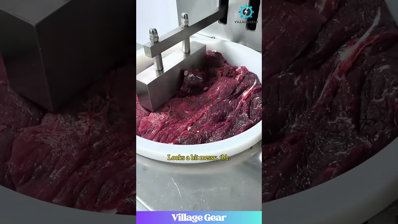 Industrial Meat Processing: Efficient Cutting for Production #industry #foodproduction #machines