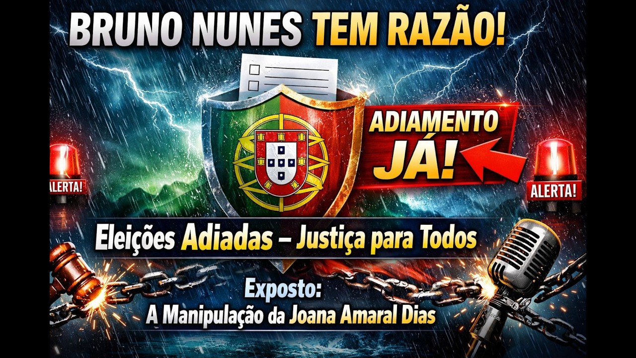 BRUNO NUNES TEM RAZÃO! Eleições Devem Ser Adiadas Já – A Vigarice da Joana Amaral Dias AO VIVO!