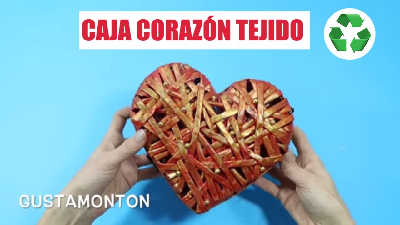 Cómo hacer CORAZÓN TEJIDO, REGALO ORIGINAL. Manualidades recicladas.