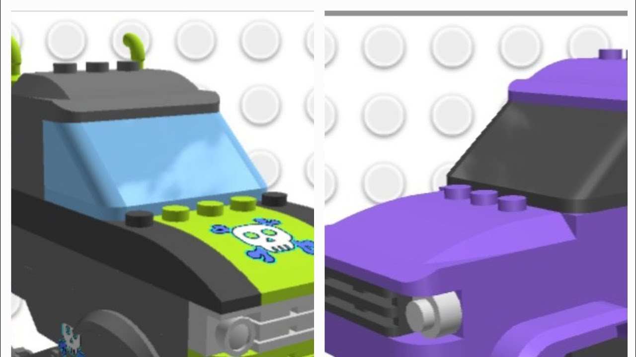 DRAW BRİCKS BLACK MONSTER TRUCK VS PURPLE MONSTER TRUCK 1 LAP GAMEPLAY