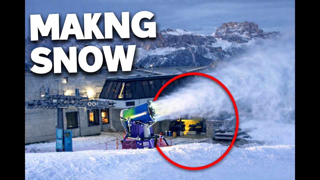 Snow Cannon in Action – Making Snow in the Dolomites