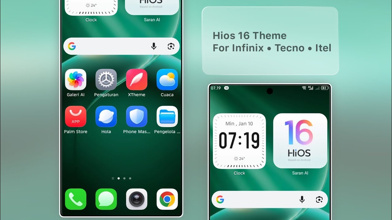 Hios 16 theme + widget for Infinix, Tecno, Itel 