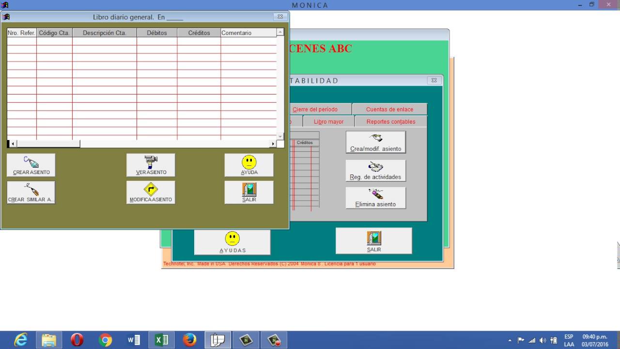 PLAN DE CUENTAS Y PROCESO DE CIERRE EN MONICA 8.5