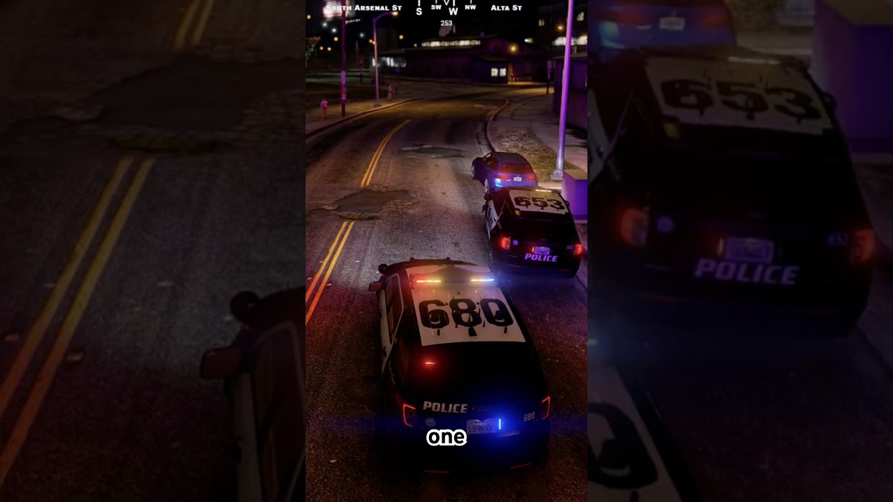 Officers in Pursuit of Fleeing Stolen Vehicle.     #fivem #gta #police #roleplay #gtarp