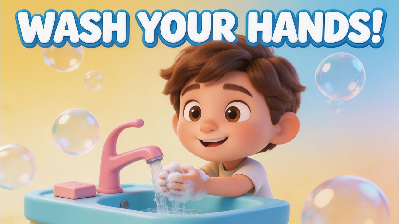 Wash Wash Wash Your Hands 🧼✨ | Kids Learning Poem | Stay Clean Song | Mini Pop World