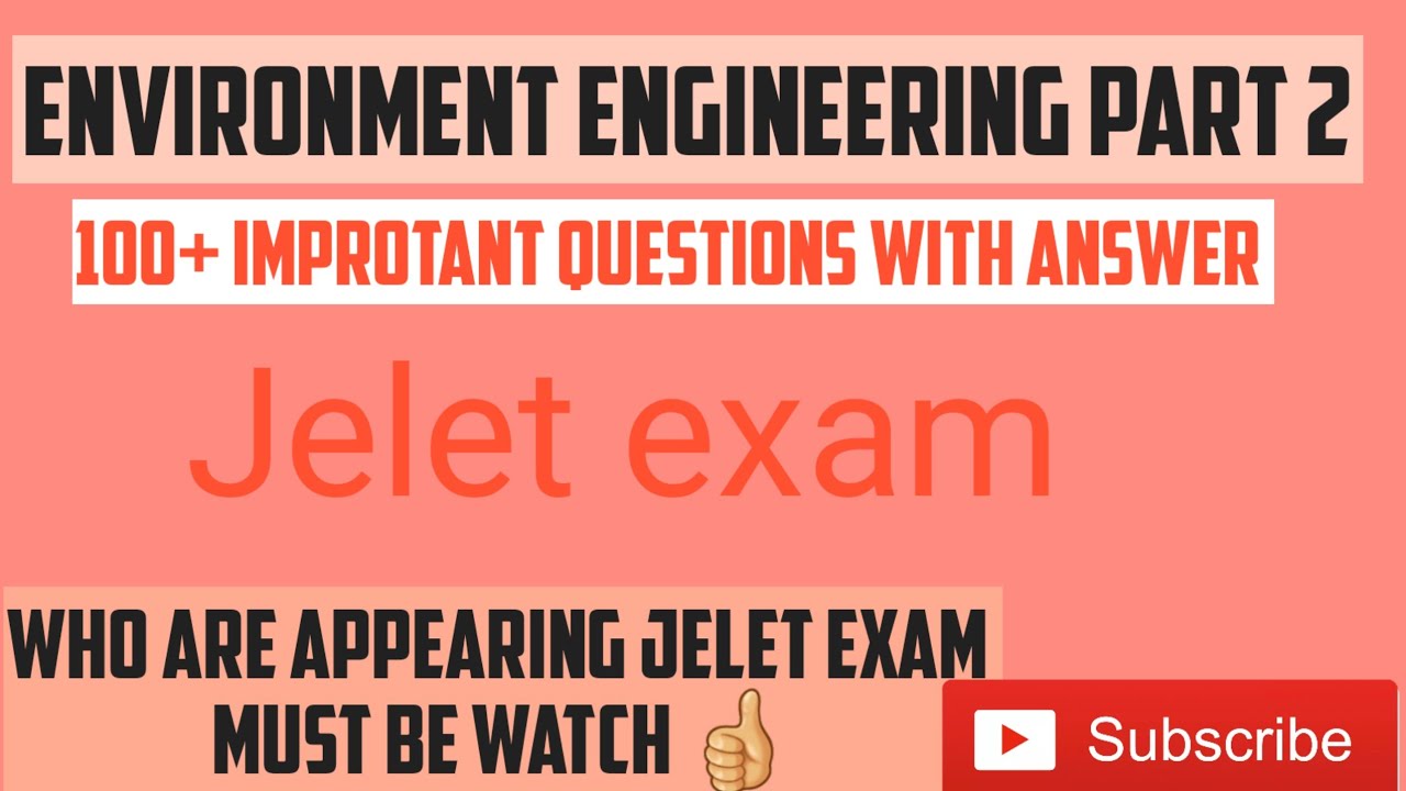 #Jelet #Exam #2020 #Environment #Engineering #Improtant #MCQ & #Answer #Must be #watch #👍#(part 2)