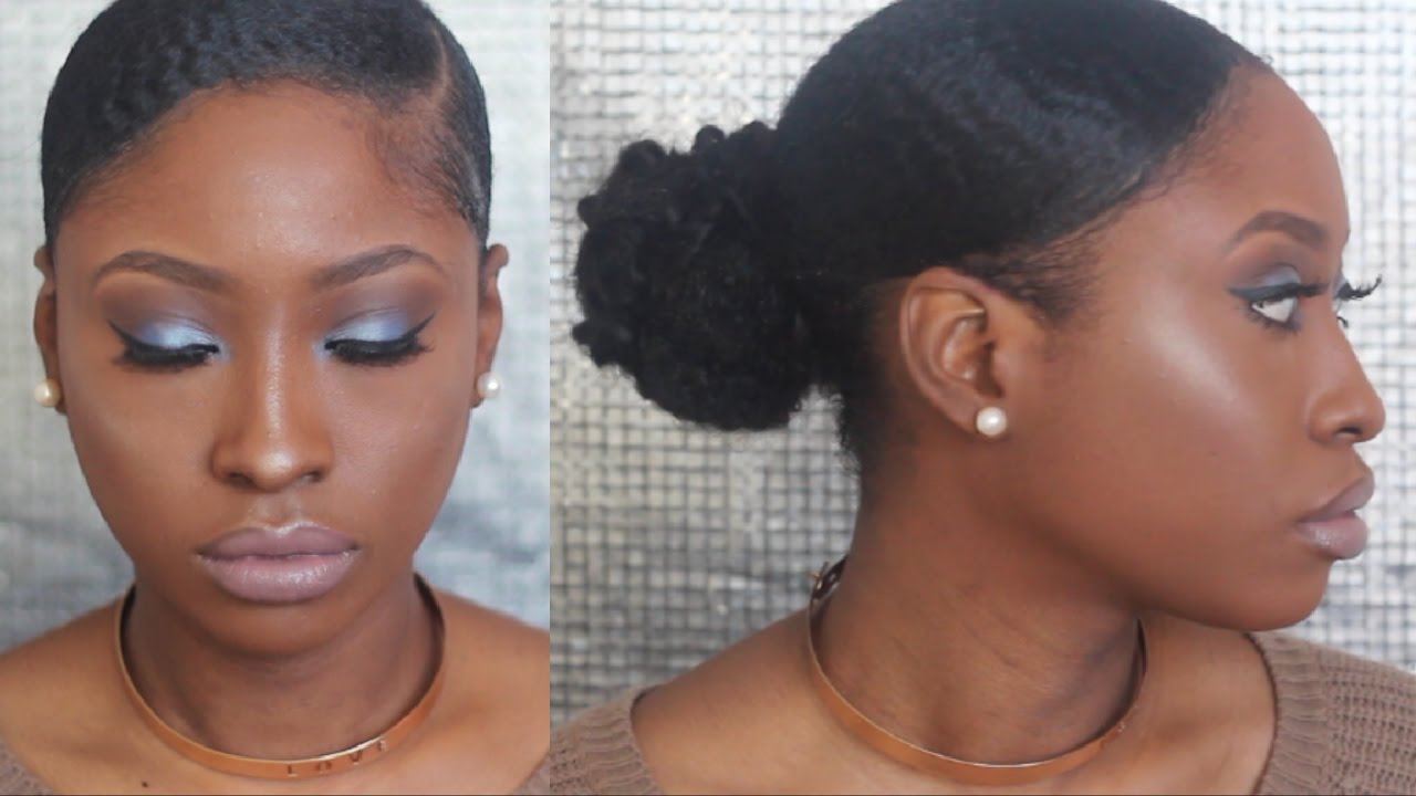 SUPER SLEEK Low Bun Medium THICK hair | Natural Hairstyles #1