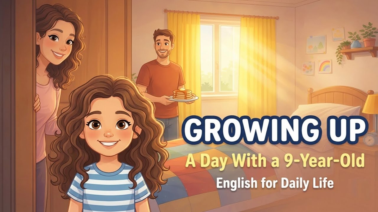 Growing Up: A Full Day With a 9-Year-Old | Simple English Listening Practice