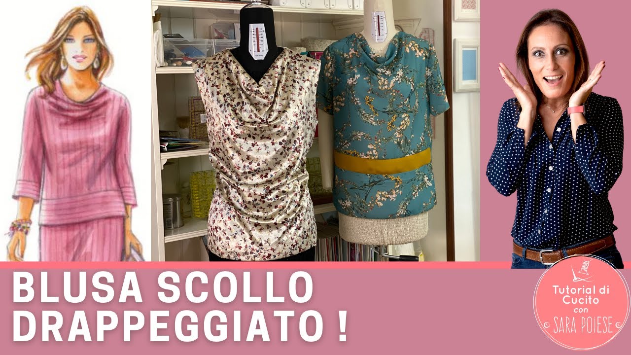 Come cucire la blusa con scollo drappeggiato tutorial cucito sartoriale!