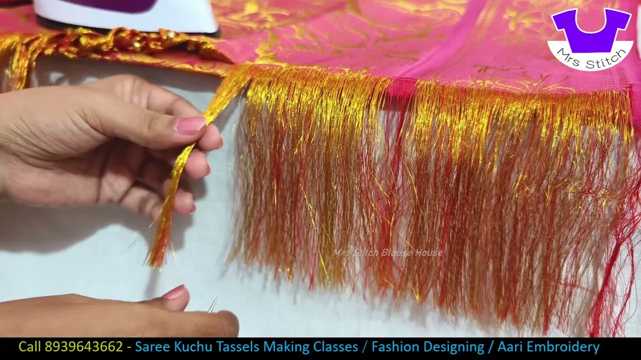 Class 4 Free Spiral & Zig Zag Knot Online Saree Knot Course Saree Kuchu Tassels Tailoring Aari Class