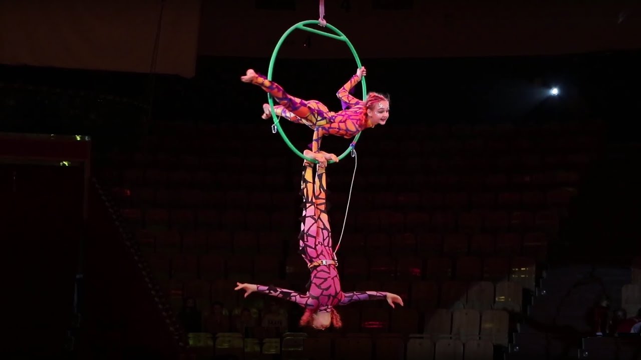 Circus studio "Smile" - "Tsakheylou". Aerial gymnastics on the  ring, duet.