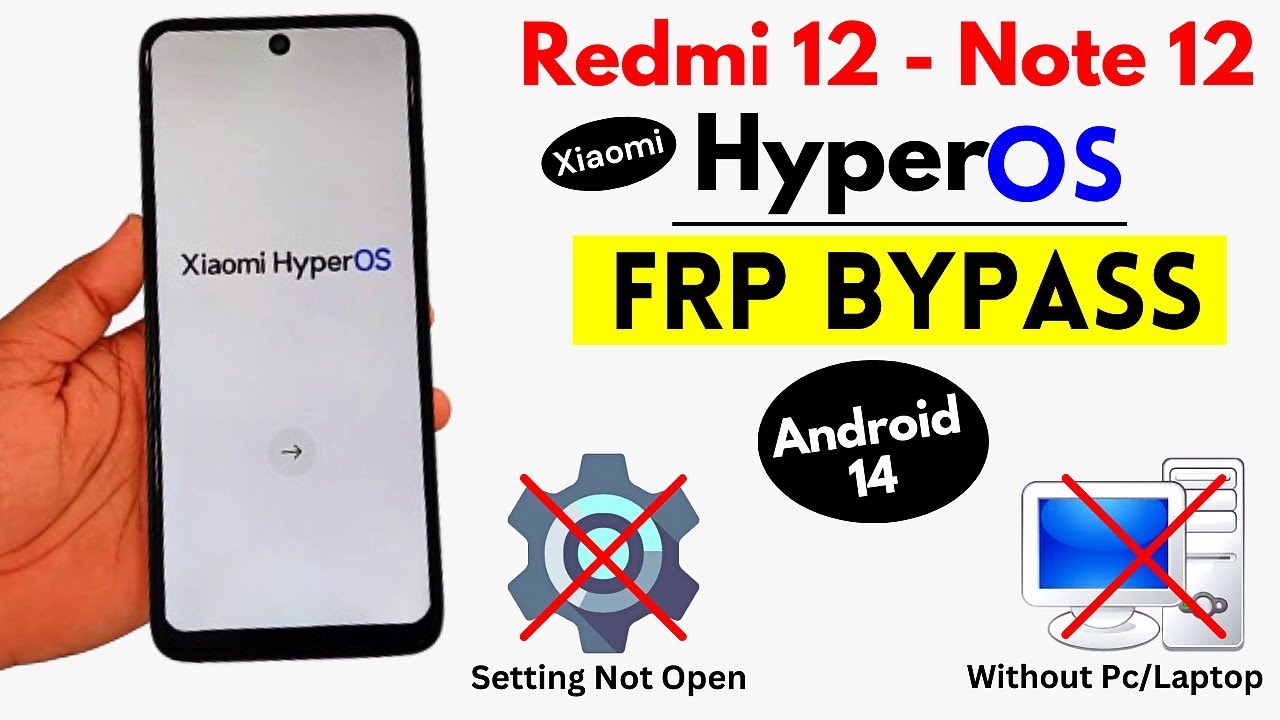 Redmi 12 - Note 12 Hyperos Frp Bypass Without Pc - Unlock Google Account Lock - No Second Space 2025