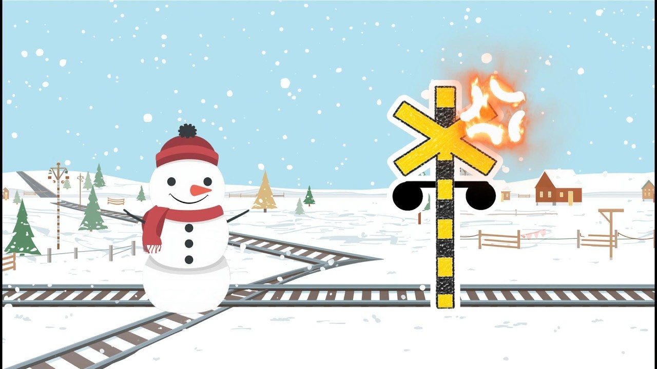 What Did the Snowman Do at the Railroad Crossing?