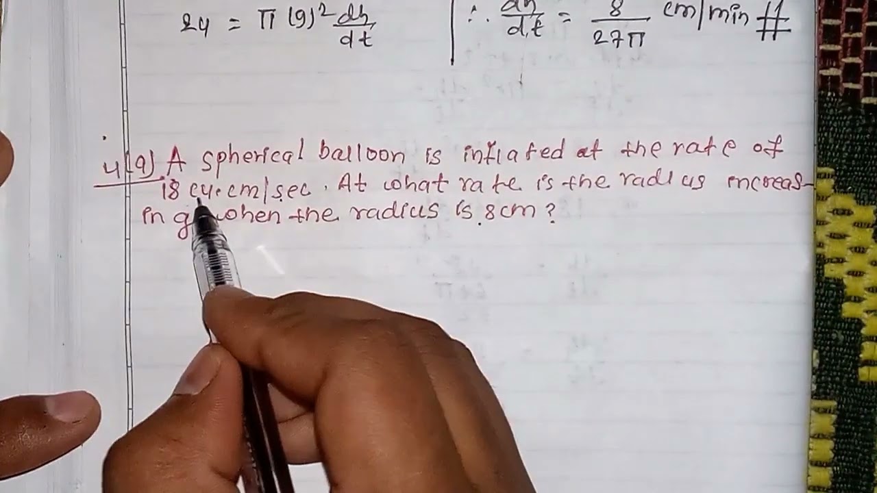 Class 12 application of derivative as rate measure exercise 13.4 part 2