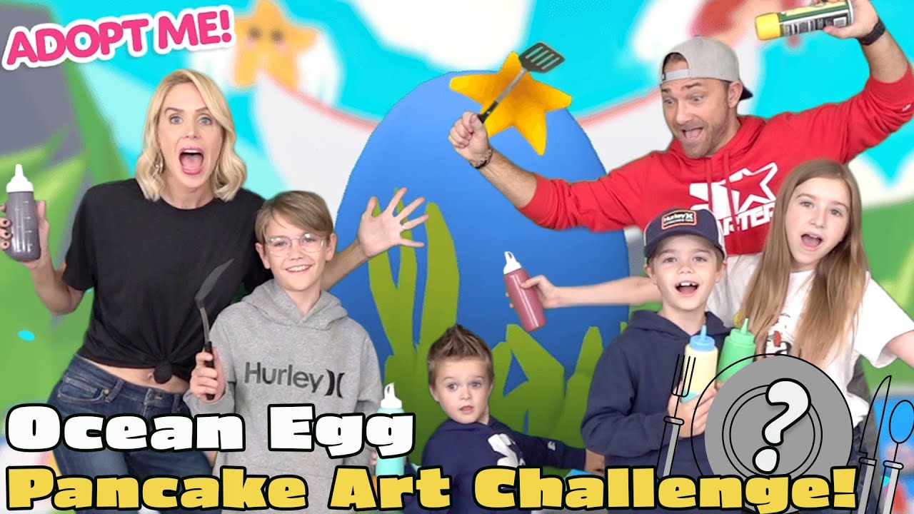 Adopt Me Ocean Egg Pancake Art Challenge!! Sopo Squad Family!