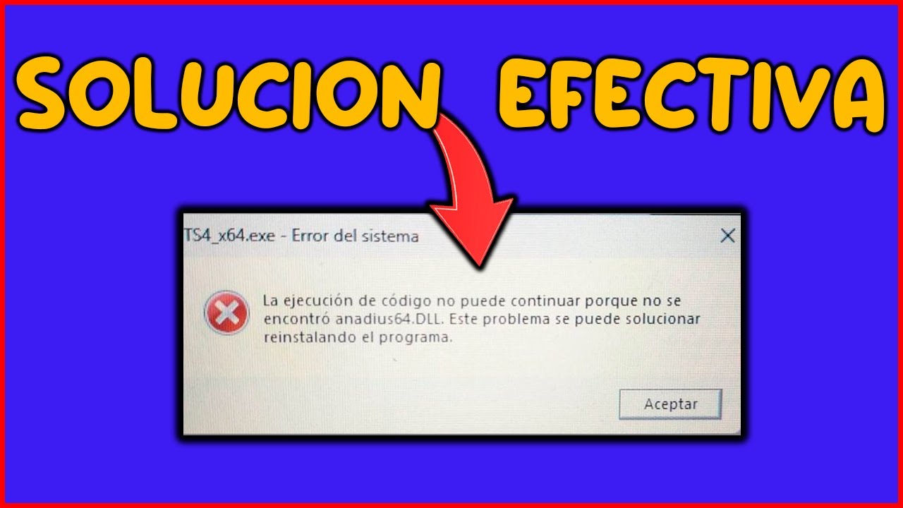 SIMS 4 SOLUCION ERROR ANADIUS64.DLL SOLUCION DE ERROR